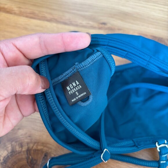 Like New Nonaperkasa Moon Flower Sports Bra - Size S, Zenith Blue - Picture 3 of 9